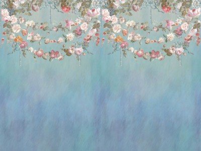 Фреска Affresco Flowers on ribbon color 1  Фреска Affresco Цветариум Flowers on ribbon color 1 